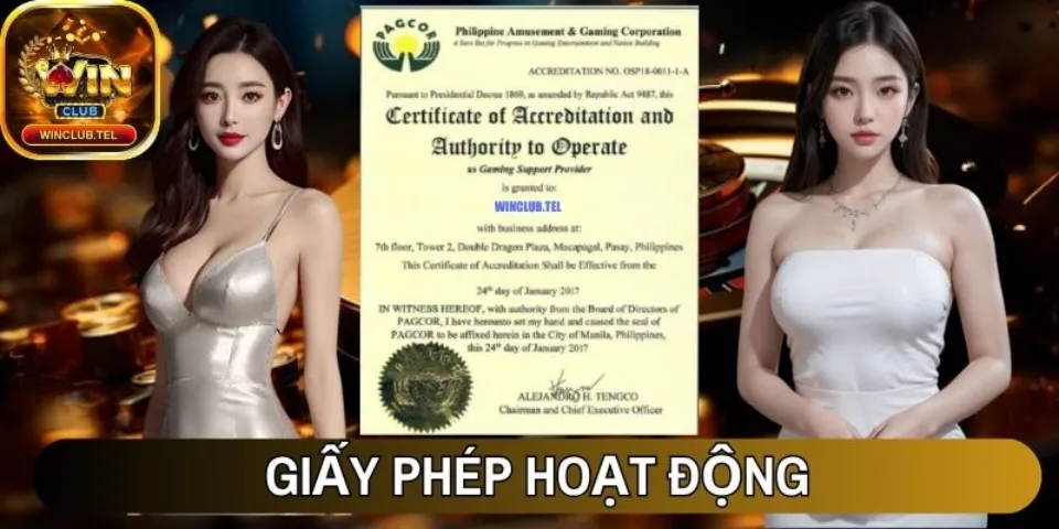 Winclub - Nền Tảng Giải Trí Trực Tuyến Hàng Đầu Châu Á 10 Giấy phép hoạt động